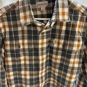 Carhartt Men's Casual Plaid Shirt - Gray and Tan